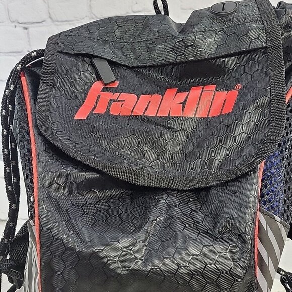 Franklin Deluxe Sport Sack String Backpack Black Red - Picture 2 of 10